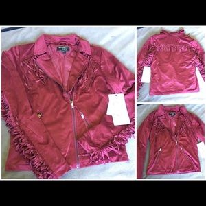 Sued jacket with fringe